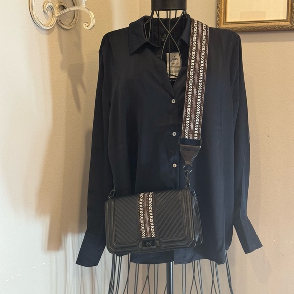 🖤 REBECCA MINKOFF JACQUARD LOVE LEATHER BAG! - Picture 13 of 16